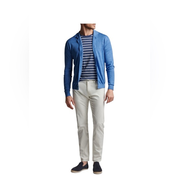 Peter Millar Other - Peter Millar Villa Marina Blue Linen & Wool Cardigan Size Large